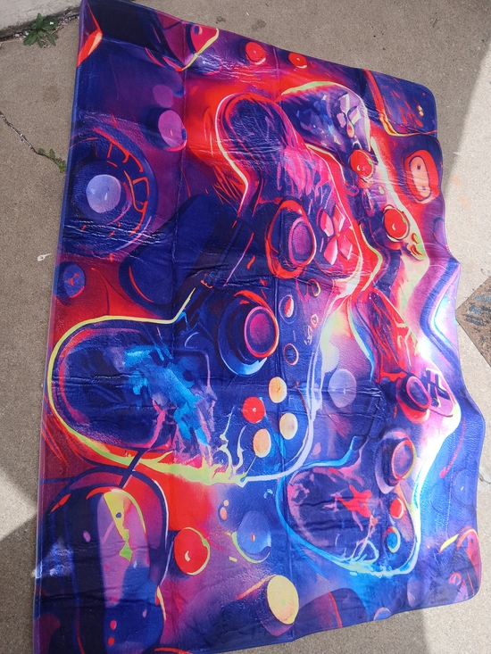 Other - Neon Gaming Controller Throw Blanket - Blue & Purple